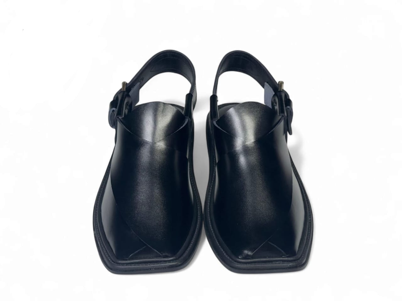 Golti Black Peshawari Chappal